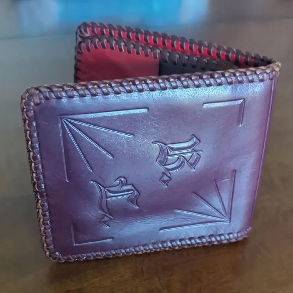 Classic Brown Leather Wallet with Embossed Design